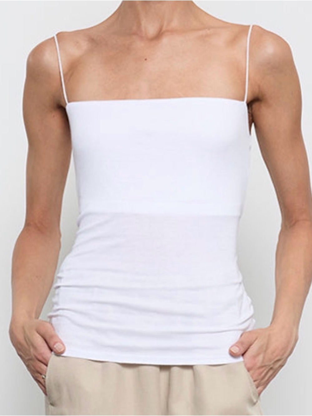 Enza Costa essential strappy tank in white - Picture 2 of 4